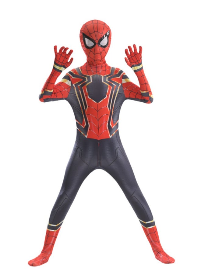 SPIDERMAN بدلة سبايدر مان بيتر باركر المحدثة، بدلة كاملة للجسم، زي بطل خارق من فيلم بعيد عن الوطن بتصميم أحمر وأسود الأيقوني لمحبي الحفلات والأزياء من 12 إلى 14 سنة 160 سم - Image 1